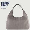 True Religion Women’s Shoulder Bag Purse, Large Hobo Handbag with Front Pockets(Grey)