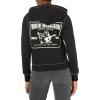 True Religion womens Big T Classic Zip Up Hoody(Jet Black)