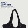 True Religion womens True Religion Women’s Satchel Bag, Crossbody Purse Handbag With Horseshoe Logo Stitching(Black)
