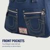 True Religion womens True Religion Women’s Satchel Bag, Crossbody Purse Handbag With Horseshoe Logo Stitching(Blue)