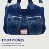 True Religion womens True Religion Women’s Satchel Bag, Crossbody Purse Handbag With Horseshoe Logo Stitching(Dark Denim)