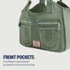 True Religion womens True Religion Women’s Satchel Bag, Crossbody Purse Handbag With Horseshoe Logo Stitching(Sage)