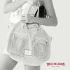 True Religion womens True Religion Women’s Satchel Bag, Crossbody Purse Handbag With Horseshoe Logo Stitching(Tan)