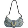 True Religion Shoulder Bag, Women’s Multi-Strap Denim Handbag with Adjustable Shoulder Strap, One Size