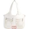 True Religion womens True Religion Women’s Satchel Bag, Crossbody Purse Handbag With Horseshoe Logo Stitching(White)
