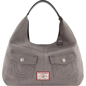 True Religion Women’s Shoulder Bag Purse, Large Hobo Handbag with Front Pockets(Grey)