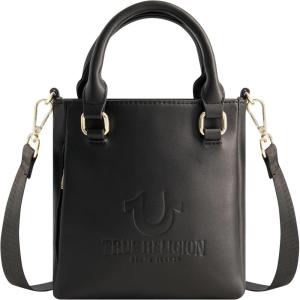 True Religion Women’s Tote Bag, Travel Shoulder Handbag with Adjustable Crossbody Strap(Black)