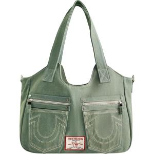 True Religion womens True Religion Women’s Satchel Bag, Crossbody Purse Handbag With Horseshoe Logo Stitching(Sage)