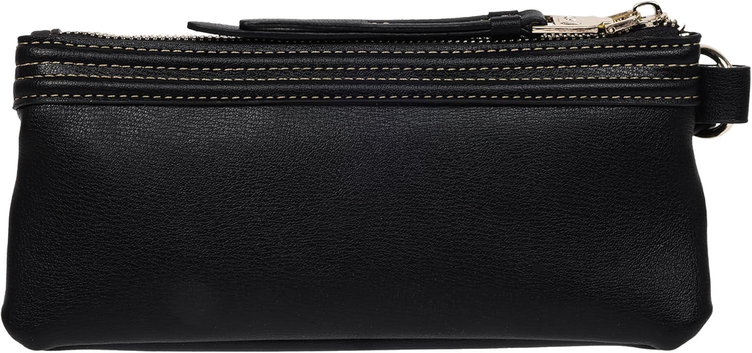 imageTrue Religion Womens Bombe Horseshoe Wristlet Wallet with Zip Closure Black
