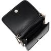 True Religion Crossbody Bag, Horseshoe Multi Stud Flap Purse with Chain Strap, Quilted Chevron Design and Gold Hardware(Black)