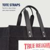 True Religion Large Tote Bag, Canvas Travel Carryall Shoulder Handbag(Black)