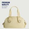 True Religion Satchel Bag, Multi-Patch Women’s Handbag with Adjustable Shoulder Strap, Beige, One Size