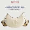 True Religion Women’s Shoulder Bag Purse, Crescent Hobo Handbag with Adjustable Removable Strap and Horseshoe Logo(Ivory)