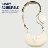 True Religion Women’s Shoulder Bag Purse, Crescent Hobo Handbag with Adjustable Removable Strap and Horseshoe Logo(Ivory)