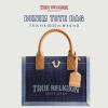 True Religion Women’s Tote Bag, Medium Travel Purse Handbag with Adjustable Shoulder Strap and Horseshoe Logo(Denim)
