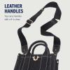 True Religion womens True Religion Mini Tote Bag With Logo Strap, Structured Casual Purse With Top Handles and Crossbody(Black)