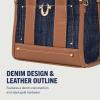 True Religion womens True Religion Mini Tote Bag With Logo Strap, Structured Casual Purse With Top Handles and Crossbody(Dark Denim)