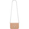True Religion Crossbody Bag, Horseshoe Multi Stud Flap Purse with Chain Strap, Quilted Chevron Design and Gold Hardware(Camel)