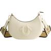 True Religion Women’s Shoulder Bag Purse, Crescent Hobo Handbag with Adjustable Removable Strap and Horseshoe Logo(Ivory)