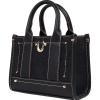 True Religion womens True Religion Mini Tote Bag With Logo Strap, Structured Casual Purse With Top Handles and Crossbody(Black)