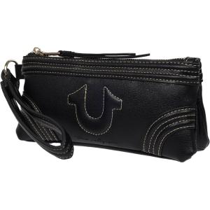 True Religion Women’s Bombe Horseshoe Wristlet Wallet with Zip Closure, Black