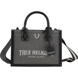 True Religion Women’s Tote Bag, Medium Travel Purse Handbag with Adjustable Shoulder Strap and Horseshoe Logo(Light Grey)