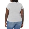 True Religion Womens Allover Buddha Slim V Tee(Heather Grey)