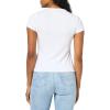 True Religion Womens Crystal Logo S/S Henlet Top(Optic White)