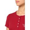 True Religion Womens Crystal Logo S/S Henlet Top(Red Dahlia)