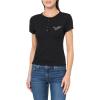 True Religion Womens Crystal Logo S/S Henlet Top(Jet Black)