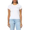 True Religion Womens Crystal Logo S/S Henlet Top(Optic White)