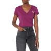 True Religion Womens Gradient Tr Slim V Neck Tee(Purple Potion)