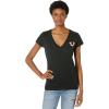 True Religion Womens Short Sleeve V Neck Women’s T Shirt, Black, X-Small-X-Large US