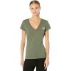 True Religion Women’s True Logo Slim V Neck Tee(Beetle)