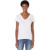 True Religion Women’s True Logo Slim V Neck Tee(Optic White)