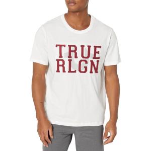 True Religion Men’s Felt Appliqued Tee(Optic White)