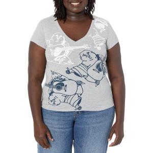 True Religion Womens Allover Buddha Slim V Tee(Heather Grey)