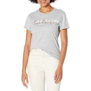 True Religion Women’s Script Tr Slim Crew Tee(Heather Grey)