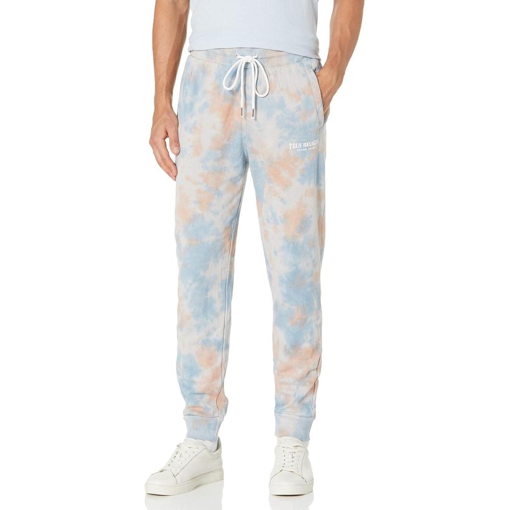 imageTrue Religion Mens Tie Dye Jogger SweatpantQuiet Grey