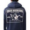 True Religion Men’s Big T Zip Up Hoodie Graphic Sweatshirt – Full Zip Hoodies for Men(Dress Blue)