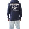 True Religion Men’s Big T Zip Up Hoodie Graphic Sweatshirt – Full Zip Hoodies for Men(Dress Blue)