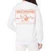 True Religion Men’s Big T Zip Up Hoodie Graphic Sweatshirt – Full Zip Hoodies for Men(Optic White/Koi)