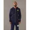 True Religion Men’s Big T Zip Up Hoodie Graphic Sweatshirt – Full Zip Hoodies for Men(Victoria Blue)