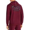 True Religion mens Ls Fashion Zip Up Hoodie(Deep Garnet)