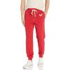True Religion Men’s Classic Logo Jogger Sweatpants – Mens Sweatpants, Joggers for Men with Puff Logo(Ruby Red)
