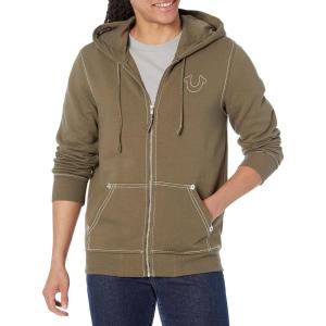 True Religion Men’s Big T Zip Up Hoodie Graphic Sweatshirt – Full Zip Hoodies for Men(Kalamata)