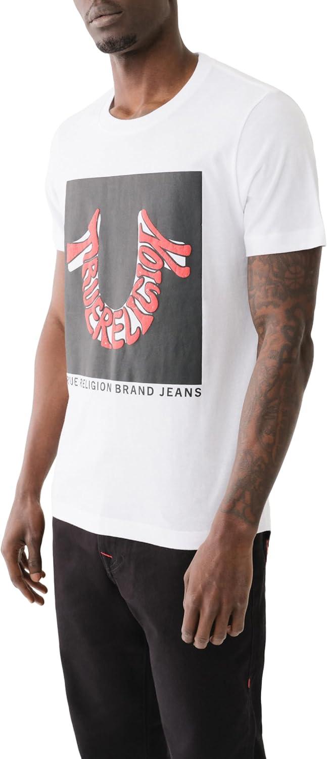 imageTrue Religion Mens Ss Warped Tr TeeOptic White