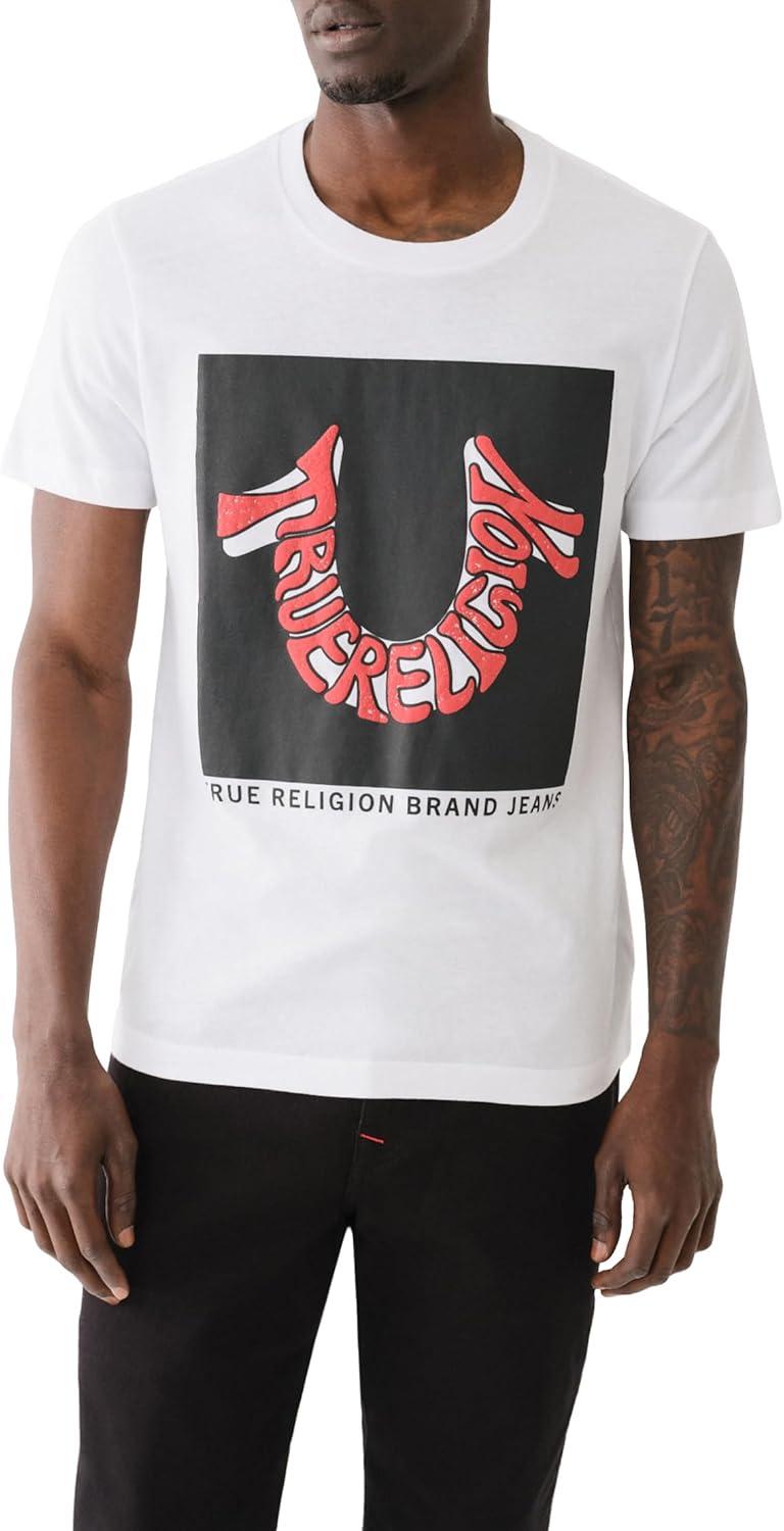imageTrue Religion Mens Ss Warped Tr TeeOptic White