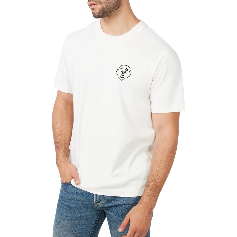 imageTrue Religion Mens Ss Give a Damn Flock TeeOptic White