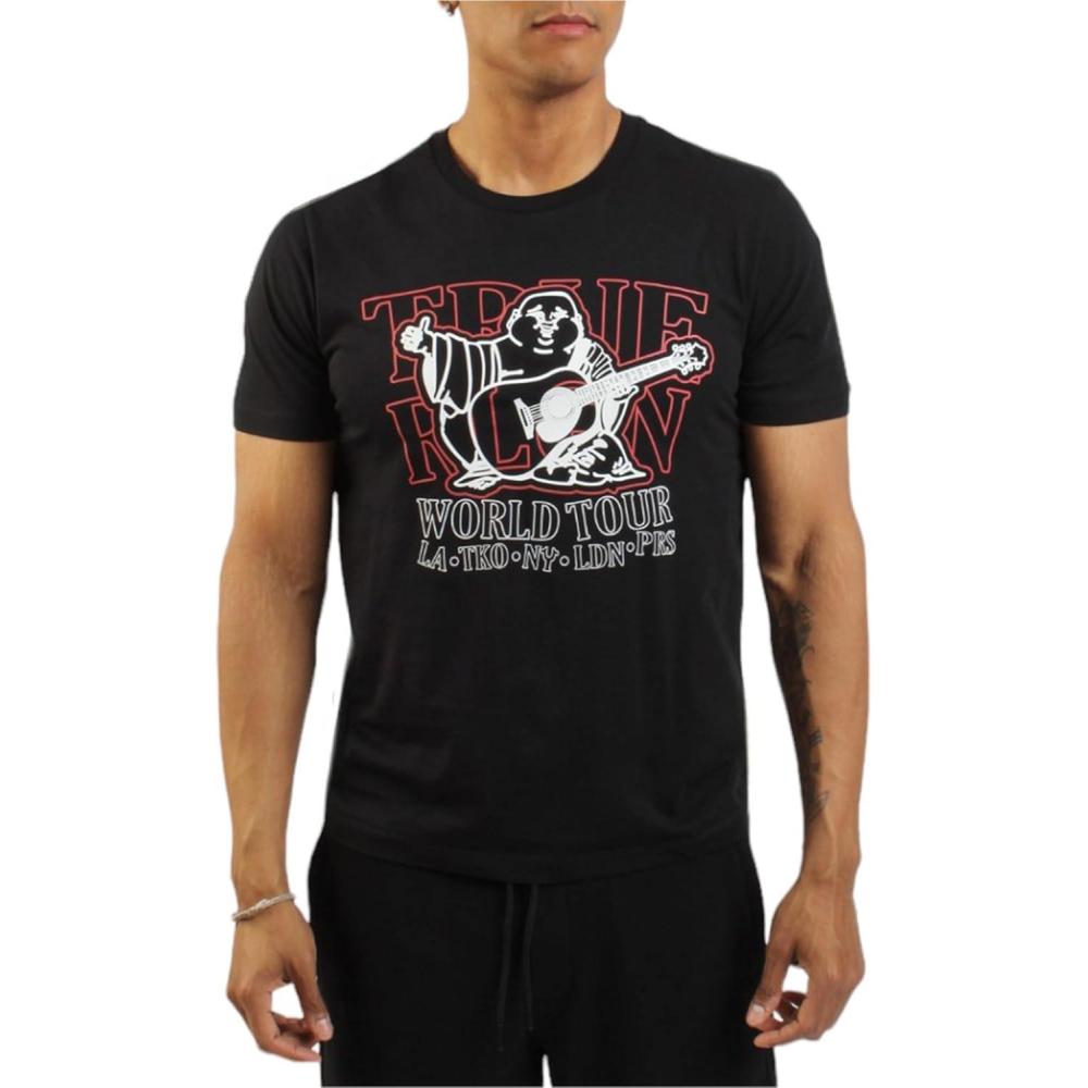 imageTrue Religion Mens Ss Silicone Tour TeeJet Black
